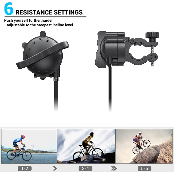 Роликовий тренажер Sportneer для велосипеда - магнітний ролик з 6 рівнями опору для велотренувань в приміщенні (26-28' & 700C)