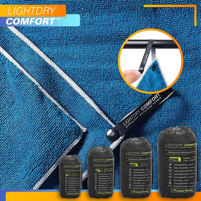 Спортивне рушник LightDry® Original з мікрофібри - для подорожей, басейну та фітнесу. Швидковисихаюче, антибактеріальне рушник (60x30 см, Petrol)