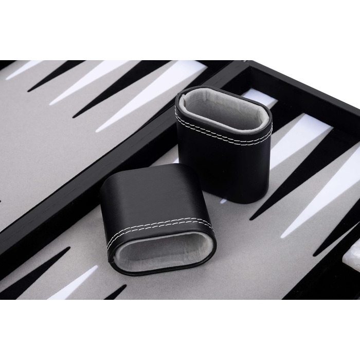 Набір для гри в шашки Engelhart Luxus 250506 - сірий, штучна шкіра, перламутрові фішки, 38 см