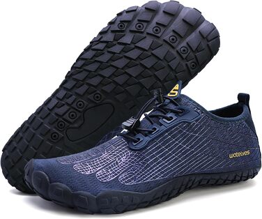 WateLves Водні черевики для жінок та чоловіків, спортивні, антиковзаюча підошва, широка передня частина, темно-синій (661), 43 EU