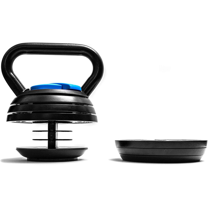 BRAINGAIN Smart Kettlebell регульована 3-18 кг, 7-в-1 | 7 рівнів ваги (3, 5.5, 8, 11, 13.5, 16, 18 кг) | Для домашніх тренувань, компактний дизайн