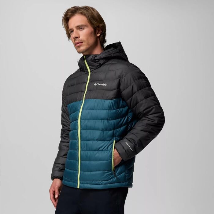 Чоловіча утеплена куртка з капюшоном Columbia Powder Lite (Everblue, Hai, XXL)