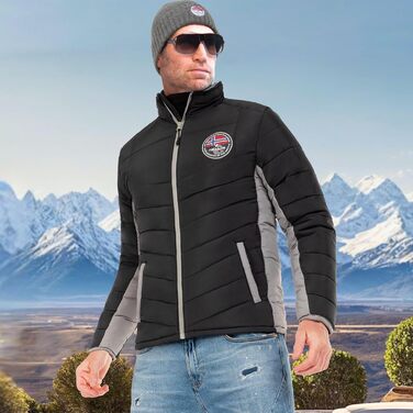 Зимова куртка Nebuus Genius для чоловіків (XXL, чорно-сіра)