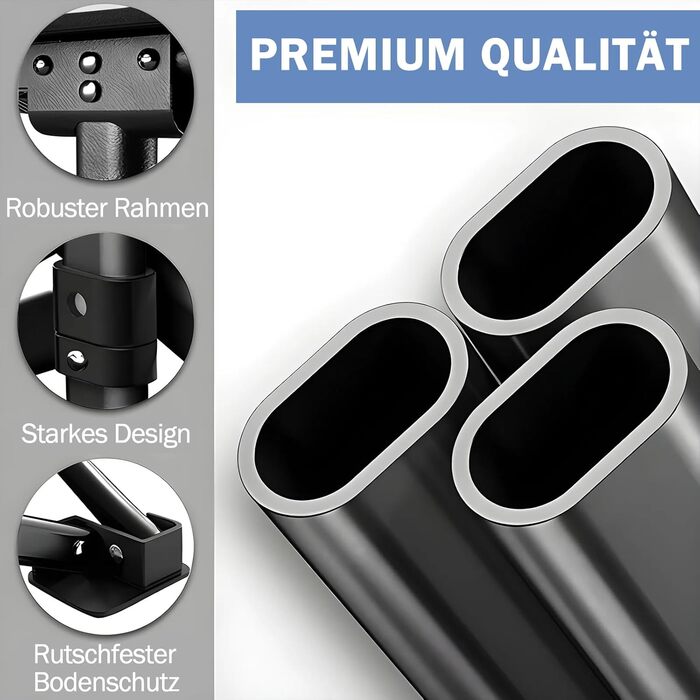 Розкладне ліжко для кемпінгу Newfulam XXL/XL, до 400 кг, з матрацом, чорне