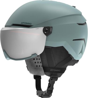 Дитячий лижний шолом ATOMIC SAVOR VISOR JR із візором, зелений, 48-52 см, максимальний захист, вентиляція, дзеркальна лінза