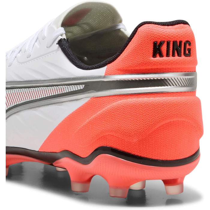 Футбольні бутси PUMA King Match Fg/Ag (46.5 EU) – білий/сріблястий/червоний, унісекс