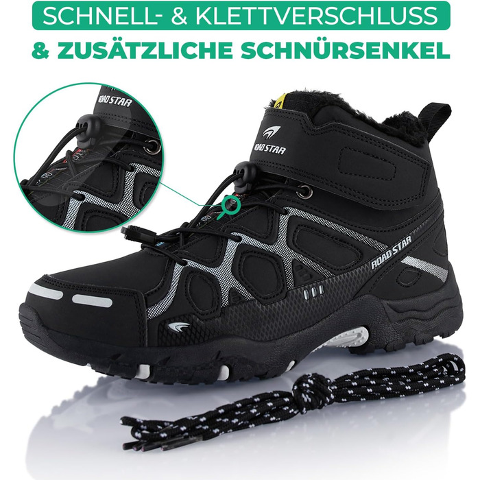 Черевики для піших прогулянок для жінок та чоловіків, теплі, зимові, сіро-білі (43 EU, чорний/білий)