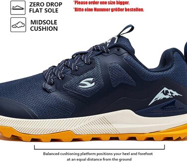 Чоловічі кросівки для трейлраннінгу HOBIBEAR | Трекінг, хайкінг | Широкий носок, не слизькі | Синій (40 EU)