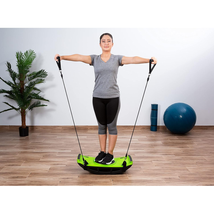 Вібраційна фітнес-платформа GLOBAL RELAX Zen Shaper Balance зелена | Осцилююча дошка для схуднення, масажу стоп, Bluetooth