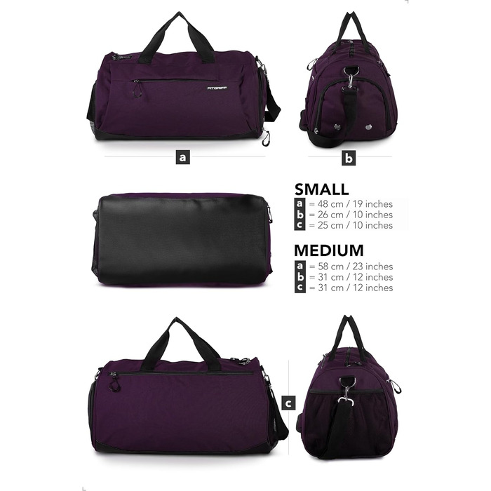 Спортивна та дорожня сумка Fitgriff® Mulberry - з відділенням для взуття та мокрих речей - для спорту, фітнесу та подорожей - 58 x 31 x 31 см