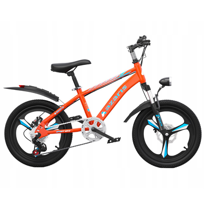 Дитячий велосипед 16 дюймів з дисковими гальмами, допоміжними колесами, амортизатором, захисним кожухом та LED-ліхтариком