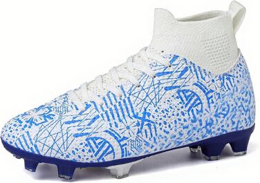 Дитячі футбольні бутси для хлопчиків та дівчаток, розмір 37 EU, білий та синій