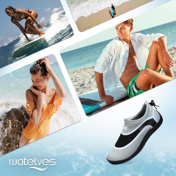 Водні шкарпетки WateLves: Швидковисихаючі, дихаючі, унісекс (43 EU, Темно-сірий)