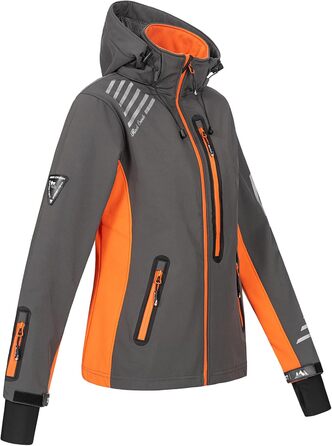 Жіноча куртка-вітровка Rock Creek Softshell D-402, антрацит-помаранчева, розмір XS