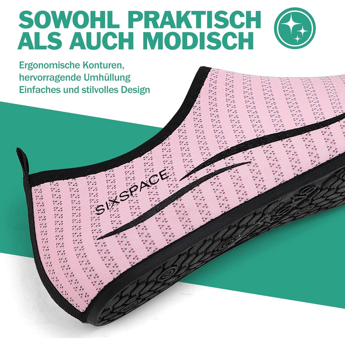 Зручні аквашузи для плавання та відпочинку на пляжі (унісекс), розмір 34-47, колір рожевий