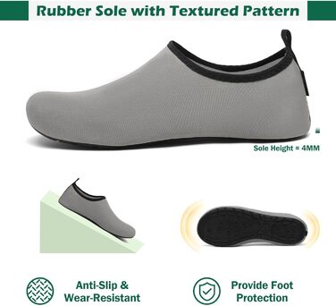 Шкарпетки для душу SAGUARO 7 отворів, швидко сохнуть, не слизькі, для чоловіків та жінок, розмір 36-47 (40/41 EU, сірий)