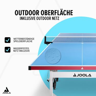 Стіл для пінг-понгу JOOLA ALUTERNA Single: професійний, вуличний, з алюмінієво-пластиковою поверхнею 6 мм та складаним підсвільником