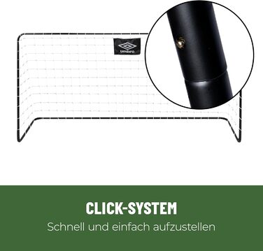 Футбольні ворота Umbro 182x122x61 см, металеві, чорні, для дітей і дорослих, для саду та дому, тренувальні