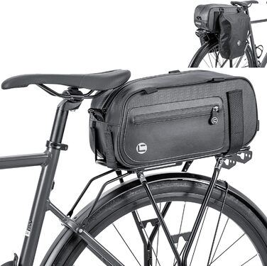 Велосумка HOMPER 26L, водонепроникна, EVA, для багажника, з плечовим ременем, чорна
