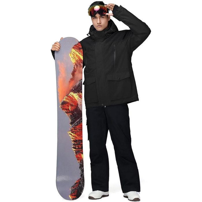 Комплект гірськолижний чоловічий HOTIAN: куртка та штани, теплий, водонепроникний, вітронепроникний, сноуборд, гірський лижний костюм