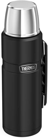 Термос для напоїв THERMOS Stainless King 1,2 л чорний матовий, 24 год гаряче/холодне + харчовий контейнер THERMOS Stainless King 0,71 л чорний матовий з ложкою, 14 год гаряче/24 год холодне