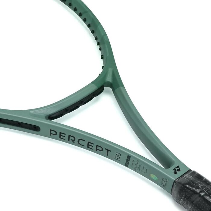 Тенісна ракетка YONEX Percept 100 300 г для змагань, світло-зелена/оливкова, без струн