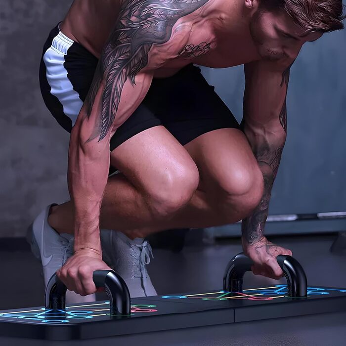 Дошка для віджимань Retoo Push up Board 13 в 1, складана та портативна, з 2 ручками для віджимань, неслизька дошка для тренування грудей для чоловіків/жінок, обладнання для домашніх тренувань