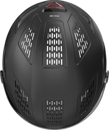 Велосипедний шолом ABUS Hyban 2.0 ACE з візором, підсвіткою та ABS-оболонкою, для дорослих XL (58-63 см), чорний