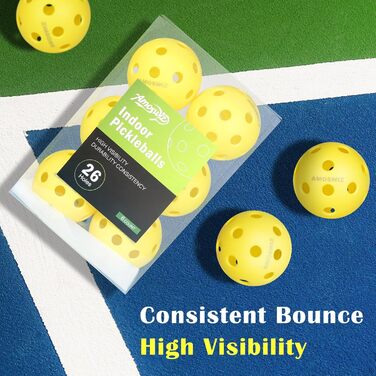 Набір м'ячів для піклболу (6 шт.) з сумкою для сітки, жовті, для тренувань та турнірів