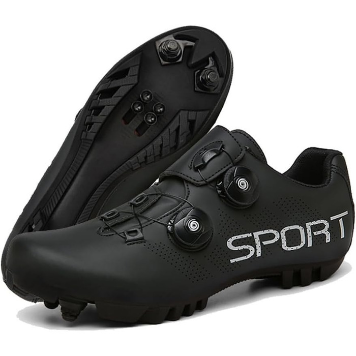 Чоловічі та жіночі велотуфлі ENEN для гірського велосипеда, сумісні з SPD, 2 болти, Delta Lock, чорно-білі, дихаючі, MTB, розмір 43 EU