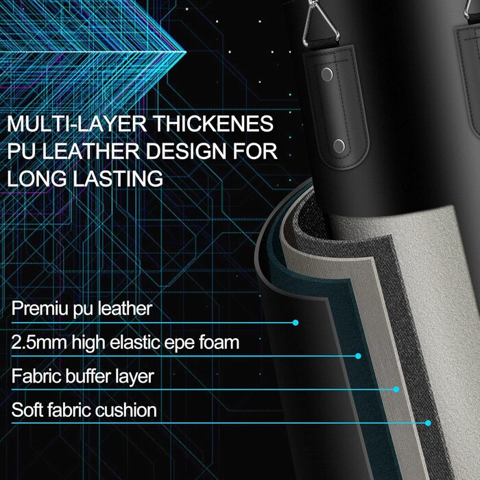 Набір боксерський дитячий та підлітковий, 2FT, боксерський мішок PU, 6oz рукавички, кріплення з нержавіючої сталі, для дітей 3-12 років