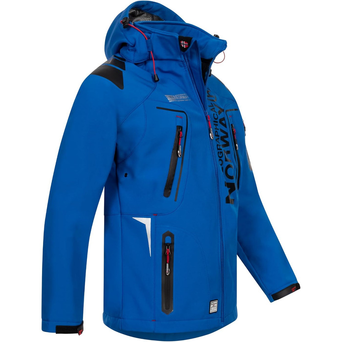 Чоловіча куртка Softshell Geographical Norway FVS — демісезонна outdoor куртка для походів та спорту, водонепроникна, синя, розмір L