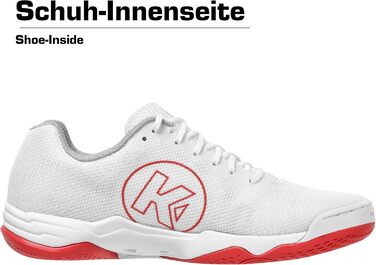 Жіночі гандбольні кросівки Kempa Wing 2.0 - біло-червоні, 40.5 EU