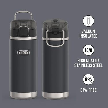 Термосова пляшка для води THERMOS ICON 530 мл, граніт, нержавіюча сталь, вакуумна ізоляція, з кришкою та носиком