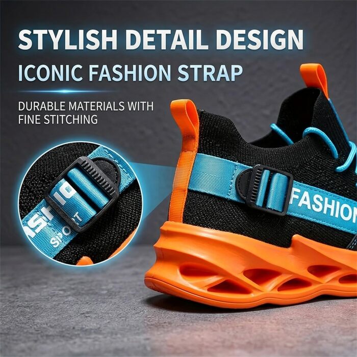 Чоловічі та жіночі спортивні кросівки для бігу Turnschuhe G133 Schwarz Orange. Дихаючі, легкі, з амортизацією для фітнесу та занять спортом.
