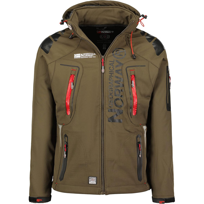 Географічний Норвегія Tangata Herren Functional Outdoor куртка червона (XXL, Хакі, Червоний)