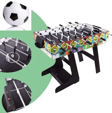 4 в 1 ігровий стіл OYE: футбол, теніс, хокей, більярд - MDF, 124x82x61 см