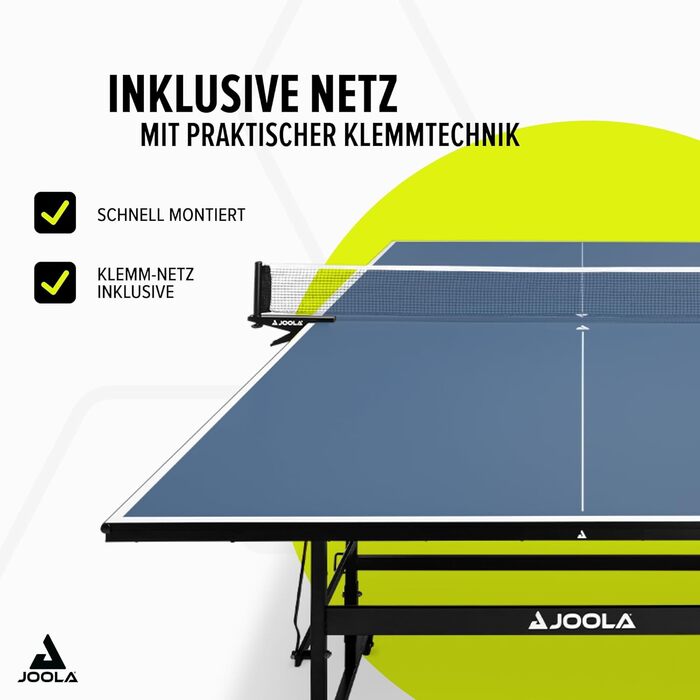 Стіл для пінг-понгу JOOLA Inside 13, розкладний, синій, 274 x 152,5 x 76 см, включає сітку