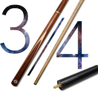 Більярдний кий AONETIGER 145 см: якісний набір для снукеру та пулу (3 частини, дерево Eschenholz, наконечники 10 мм, аксесуари, сумка/кейc)