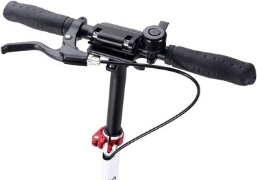 Самокат двоколісний складний Kickscooter для дітей 8-12 років, підлітків та дорослих, регульований кермо, колеса PU 200 мм, дискове та ножне гальмо, білий/чорний
