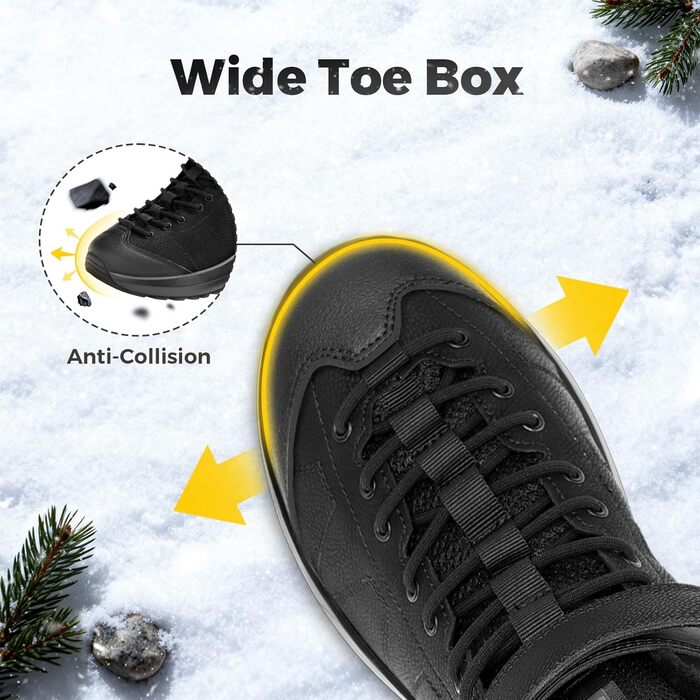 Зимові чоботи чоловічі FitVille широкі з клямками, неслизькі, теплі, для активного відпочинку, розмір 40-50 (46 EU X-широкі, чорні)