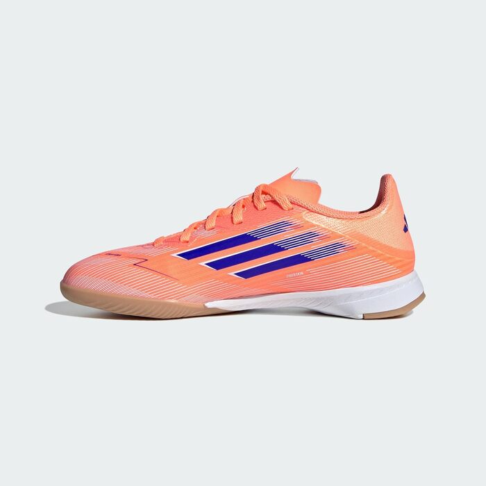 Дитячі футбольні бутси adidas F50 League Indoor для залу, розмір 28.5 EU, кольори: Beam Orange, Lucid Blue, Cloud White