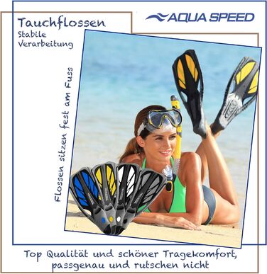 Ласти Aqua Speed Inox для дорослих, унісекс, 38/39, сірі/сині, для плавання