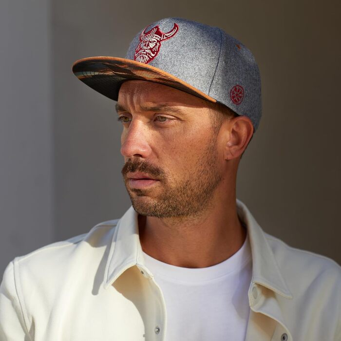 Кепка-снапбек Cadency унісекс з прямим козирком, регульована бейсболка Viking (сіра, один розмір)