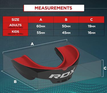 Капа для спорту RDX: захист зубів для MMA, кікбоксингу, хокею та інших видів спорту. Зручна та адаптована для дорослих (від 12 років).