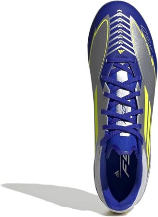 Бутси футбольні adidas F50 League Unisex для штучного покриття, 47 1/3 EU, сріблястий/сонячно-жовтий/блакитний
