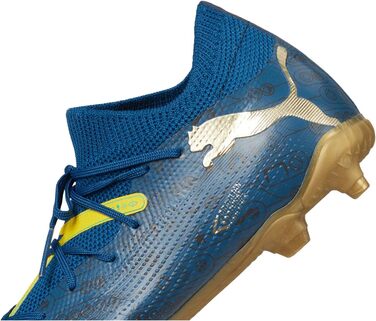 Дитячі футбольні бутси PUMA Future Match FG/AG Jr - для гри на траві та штучному покритті (33 EU, синій, жовтий)