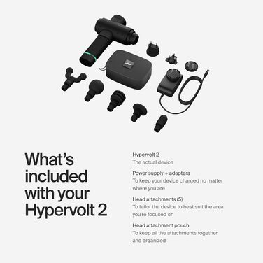 Масажний пістолет Hyperice Hypervolt 2 з технологією Quiet Glide, портативний, чорний, сучасний дизайн