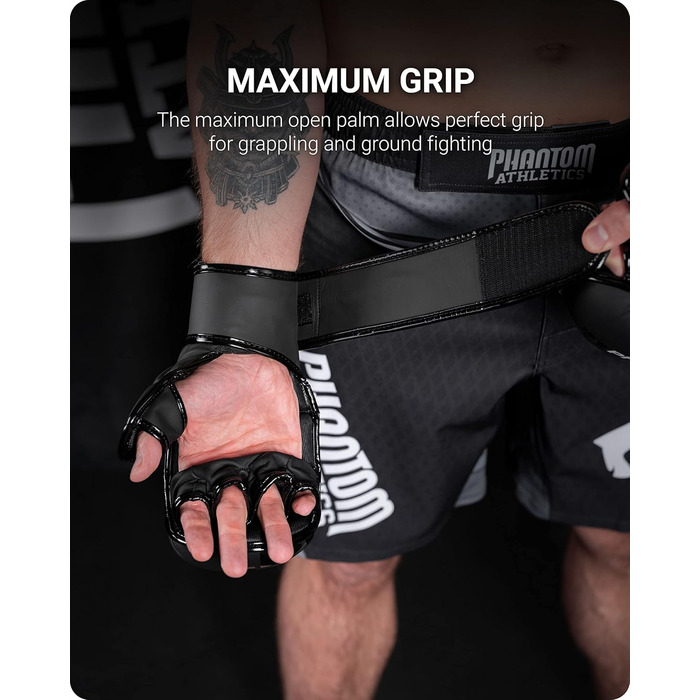 Рукавички боксерські Phantom Apex MMA | Професійні рукавички для спарингу, бою, боксу, фріфайту, чорні S/M