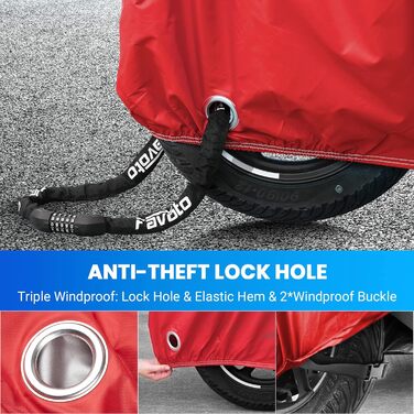 Водонепроникний чохол для мотоцикла Favoto XXL (265x105x125 см) - захист від вітру та дощу